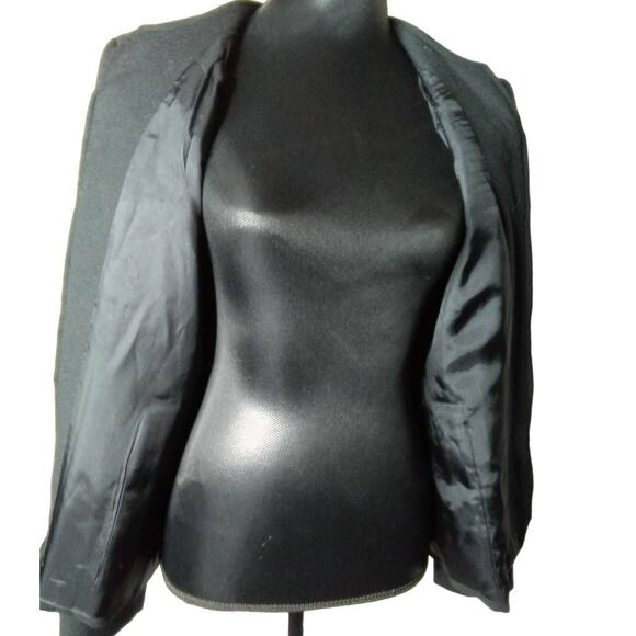 Oleg Cassini Classic Lined Zip Front Casual/Dress Black Jacket - 6 - Picture 7 of 11